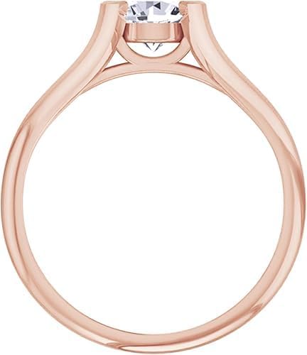 DEVBHUMI1 ENTERPRISES 3 CT Lab Created Round Cut Diamond Ring, 14K Rose Gold Finish, Wedding, Anniversary, Engagement Ring for Women3