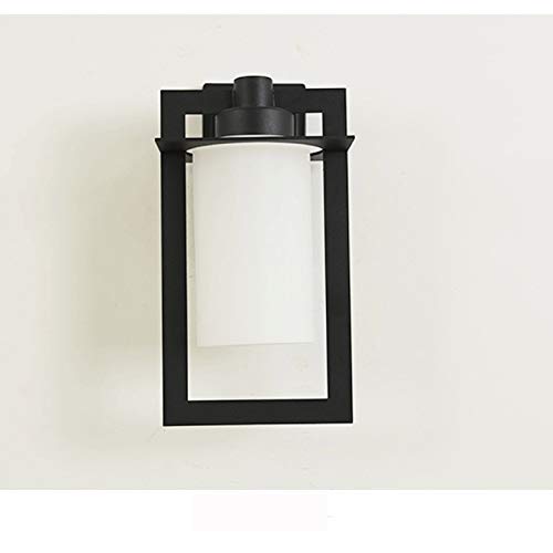 Lanterne murale en verre noir GWJKG, luminaire de prestige style ferme moderne pour porche