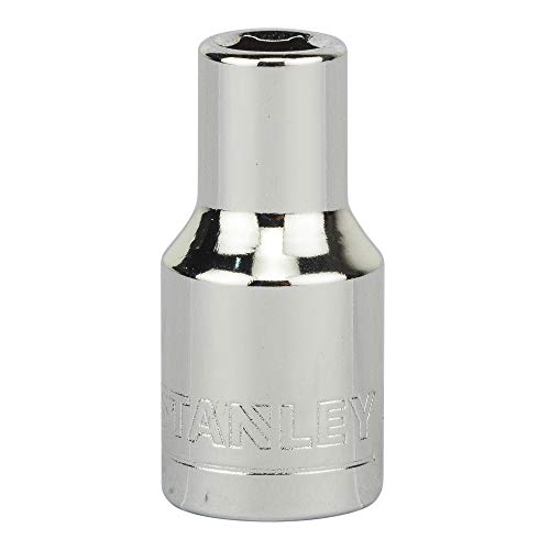 Image of STANLEY STMT72875-8B 1 /4-inch 5mm Chrome Vanadium Steel 6 Point Standard Socket (Silver)