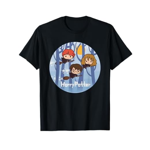 Harry Potter Chibi Trio Flying On Broomsticks Camiseta