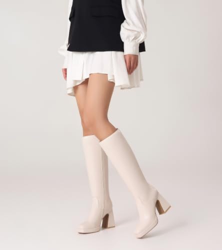 Image of JOY IN LOVE Knee High Boots for Women Chunky Heel Tall Boots