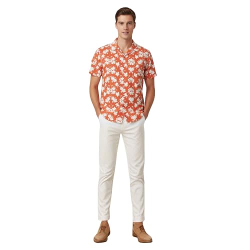 Image of LSD Men's Printed Casual Shirt - Half Sleeve Cuban Collar Regular Fit Trendy Stylish Viscose Shirt for Men, Office Party