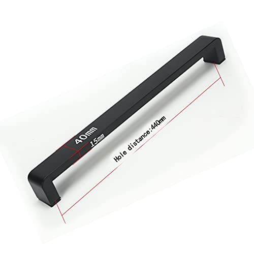 Poignées de porte de grange à traction tubulaire noire double face pour porte vitrée - 3