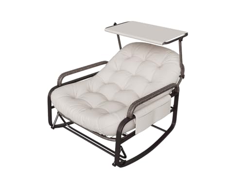 ADWOLT Schaukelstuhl mit Verstellbarer Rückenlehne und klappbarer...