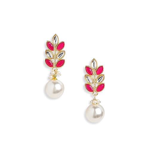 Ethnic Pearl Drop Earrings - Dangle Jhumka Twist
