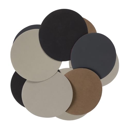 Housoutil 30pcs Round Sanding Pads Fine Grit Sandpaper Sheets Dry/Wet Sanding Flocking Backing Sandpaper Sandpaper for Woodworking