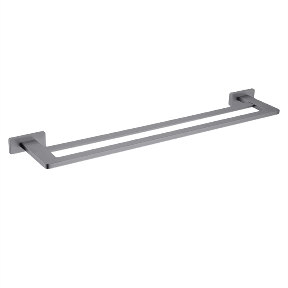 Gunmetal Stainless Steel Bathroom Hardware Towel Rack Toilet Paper Holder,Toilet Brush,Robe Hook Towel Bar Holder Grey Stainless,Double Towel Bar