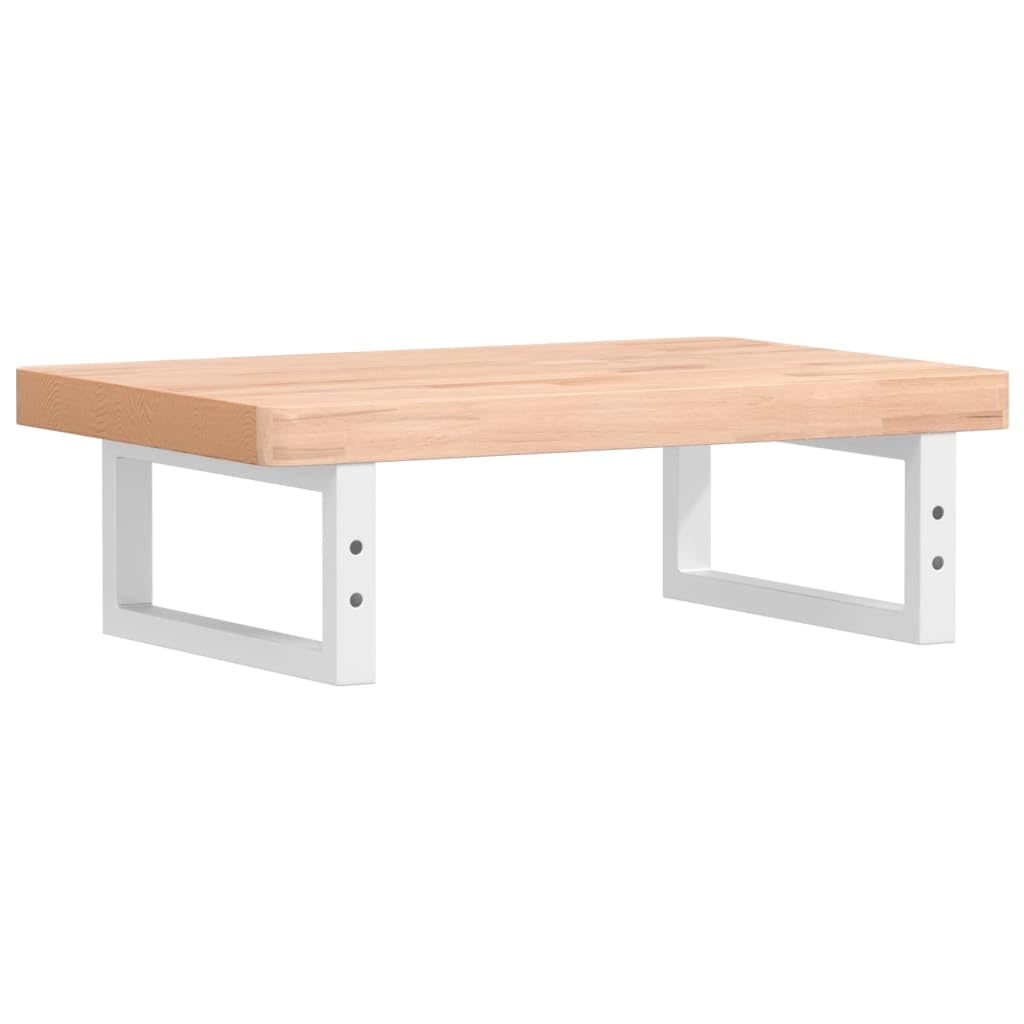 Piano lavabo in legno massiccio di faggio, 60 x 40 cm, con supporto