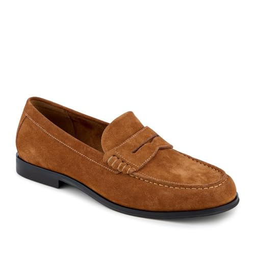 Jones Bootmaker Mens Quadir Slip On Leather Penny Loafers Tan Suede Size 9