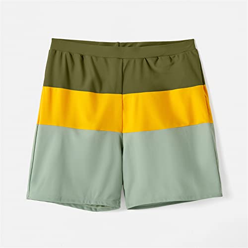 PATPAT Conjunto de roupa de banho para a família Mommy and Me com recorte de um ombro só, conjunto d