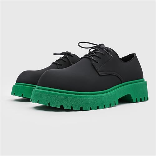 Men's Leather Platform Lace Up Dress Oxford Shoes Classic Round Toe Non Slip Formal Derby Shoes for Wedding Party Business Office Work3
