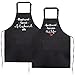 BHGT 2 Pz Grembiule Coppia Cucina Scritte Husband Wife con Tasche Grembiule Impermeabile Moglie e Marito Regolabile Nero Cuoco Barbecue Regalo Compleanno Anniversario Donna Uomo Nonna Casa