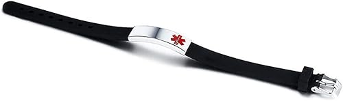 Miniatura 6 de LuxglitterLin - Pulsera deportiva de silicona de emergencia ajustable de 19 a 8.3in