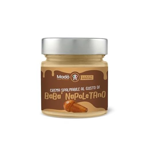 MADÒ Crema Spalmabile al Babà Napoletano Artigianale - 100% MADE IN ITALY Vasetto da 350g - Creme Spalmabili per Panini, Dolci, Colazioni, Prodotti da Pasticceria