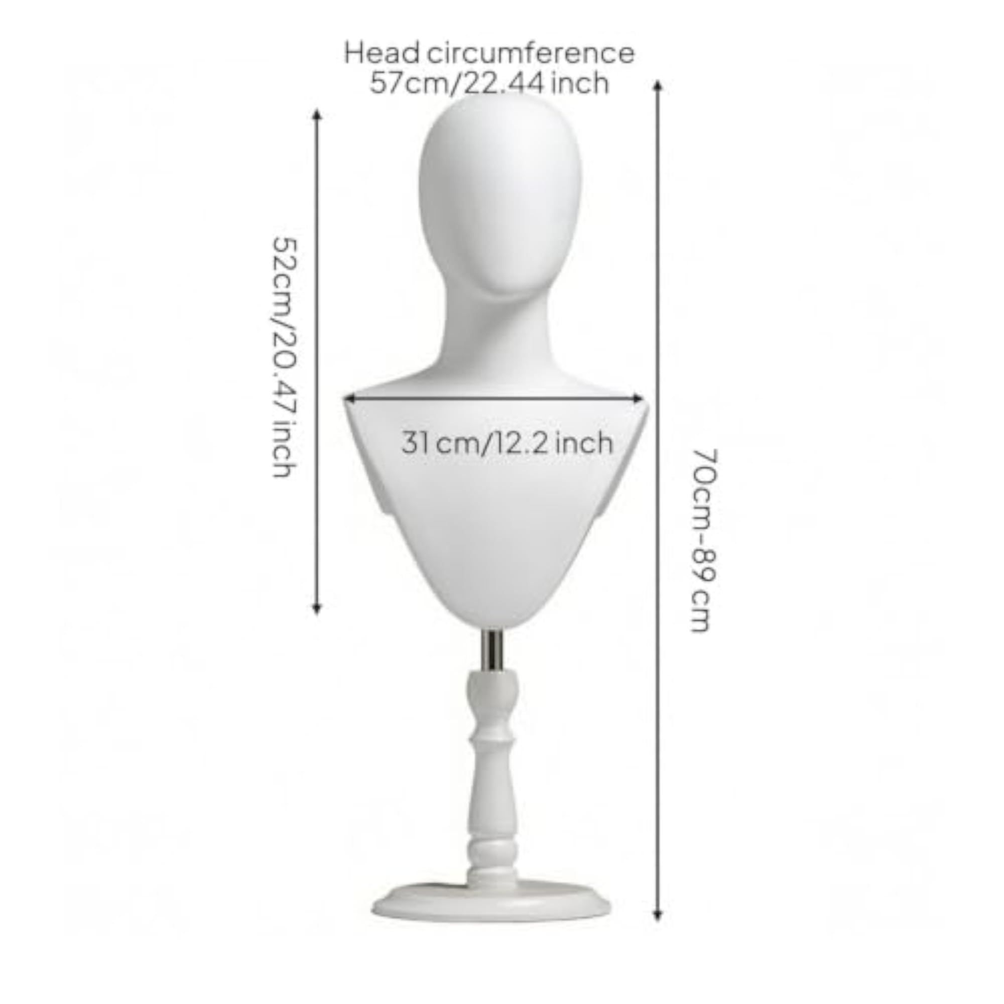 Professional Tabletop Hairpiece Display Stand with Wooden Base