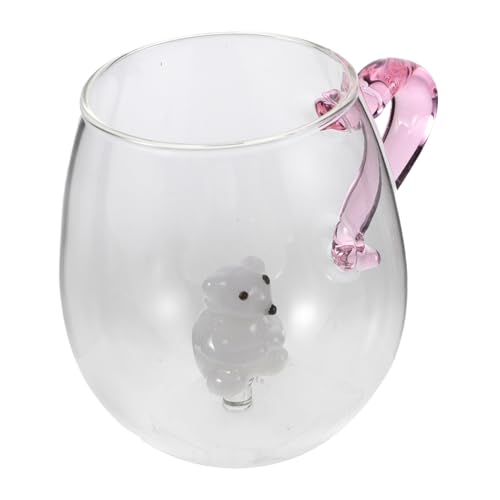 BIUDECO Copa de vidrio de navideño taza de moca cristalería festiva tazas de cacao tazas de chocolate caliente cereales