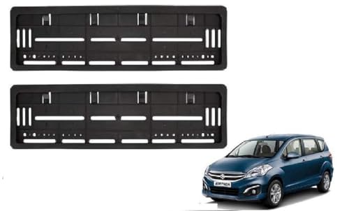 Image of Falcon Premium Car Number Plate Frame Universal License Plate Holder Protector, Automotive Grade Material (Black Pack of 1)