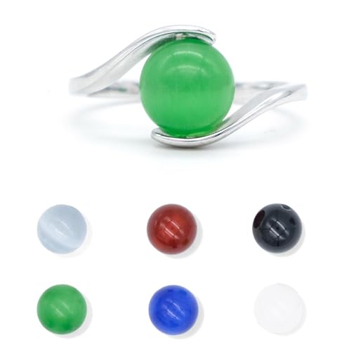 Interchangeable Ring,Ring with Interchangeable Stones Tresor Set with 6 Color Stones