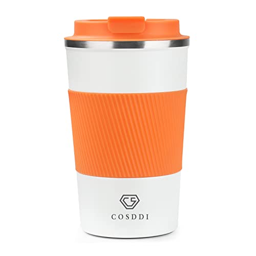 CS COSDDI Tasses de voyage isothermes avec couvercle étanche – Tasses à café réutilisables – Tasse à café de voyage en voiture – Tasse en acier...