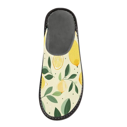 Lemon Fuzzy Slippers Soft Home Bedroom Slippers for Women Men House Shoes3