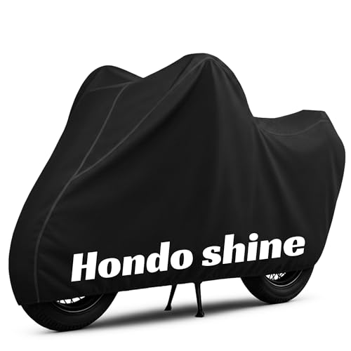 Image of 100% Waterproof Hondo Shine Bike Cover | Polyester Body Cover for Rain & Sun | UV Protection, Dustproof, Scratch Resistant, Windproof, Heat Resistant, Vehicle Specific Fit (Black)