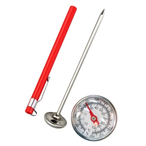 PRETYZOOM Stainless Steel Meat Thermometer with Precision Probe Instant Read Kitchen Thermometer for Cooking BBQ Milk and Coffee for Home Use and Compact Design