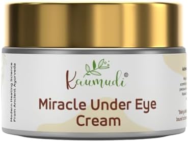 Kaumudi Miracle Under Eye Cream | For Women and Men | Handmade with Natural Ingredients | For Dark Circles, Puffiness, Finelines, Wrinkles | Hydrate & Moisturizes | All Skin Types | No Artificial Color | No Artificial Fragrance | Sulphate, Paraben & SLS free | 40 GM / 1.41 fl Oz