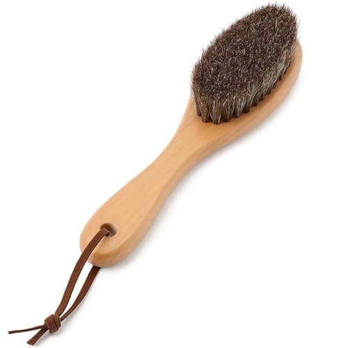 LeGeYo Brosse de nettoyage pour cuir - Doux et naturel - Anti-peluches - Pour chaussures, vêtements, sacs à main et tissus d'ameublement