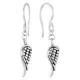 Pendientes para Mujer de Acero Inoxidable con Ala de Ángel, Colgantes de Pluma en Tono Plateado, Joyería Gótica Celestial, Accesorio Espiritual Simbólico, Regalo para Ella