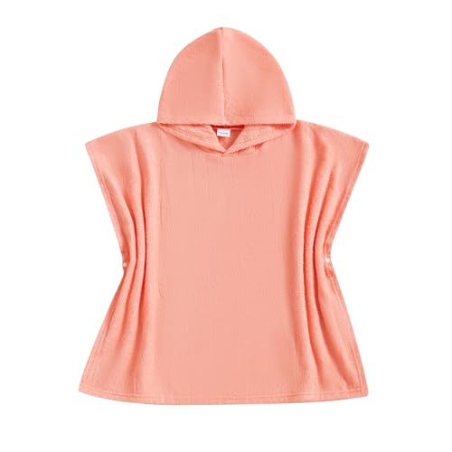 Image of woshilaocai Toddler Swim Coverup Boy Girl Terry Cloth Hooded Poncho | Baby Swimsuit Cover Up for Pool, Surf, Solid Color, Swimming Cover-ups for 1-8 Years Old Little Kids, Summer Beach Towel