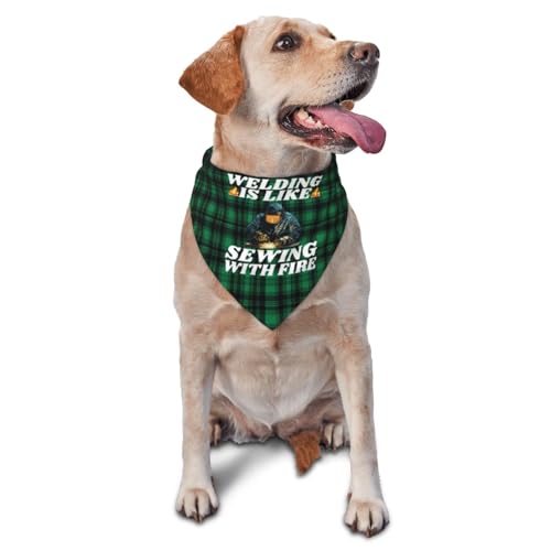Welding is Like Sewing with Fire Dog Scarf Pet Bandana Cat Pet Bibs