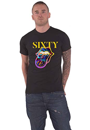 The Rolling Stones Camiseta Sixty Cyberdelic Tongue Nue oficial Hombre Negro, Negro , L