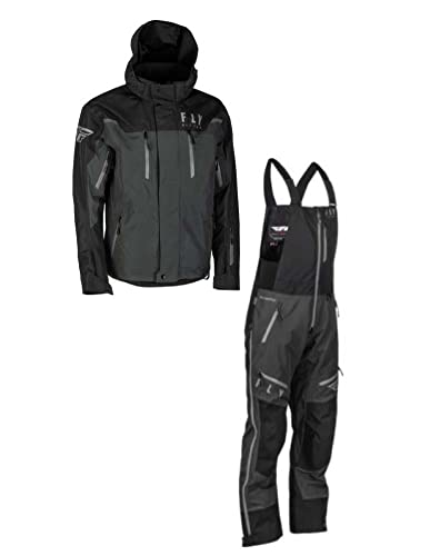 Fly Racing Incline Snow Jacket/Bib Combo (Black/Charcoal, Men's Large Jacket/Men's Large Bib) Fly Racing Incline Snow Jacket/Bib Combo (Black/Charcoal, Men's Large Jacket/Men's Large Bib)
