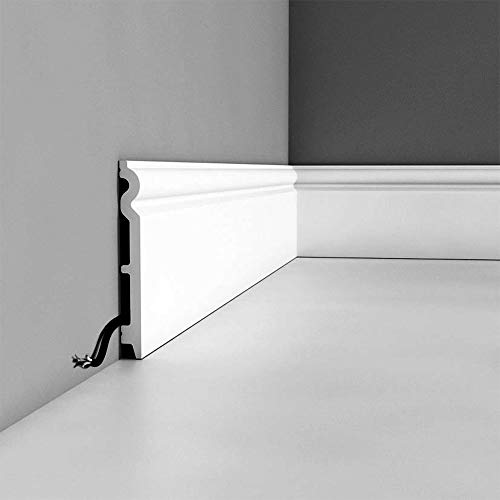 Orac Decor | High Impact Polystyrene Baseboard Moulding | Primed White | 36in Sample Piece | SX138 Series