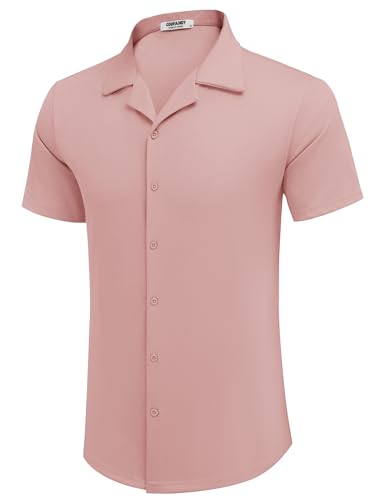 COOFANDY Men's Casual Shirts Short Sleeve Button Down Shirts Wrinkle Free Summer Shirt4
