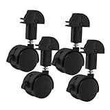 NOLITOY 4 Stück Teiliges Schwarze Kunststoff lenkrollen für Kinderwagen Leise Geräuscharm Kompatibel Ersatzräder für Bürostuhl Möbel Ablagen Ruhiger Lauf