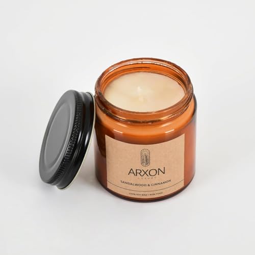 Image of Soy Wax Scented Candles, 100g Each, Pack of 1, 50-60 Hours Burn Time (Sandalwood &Cinnamon)