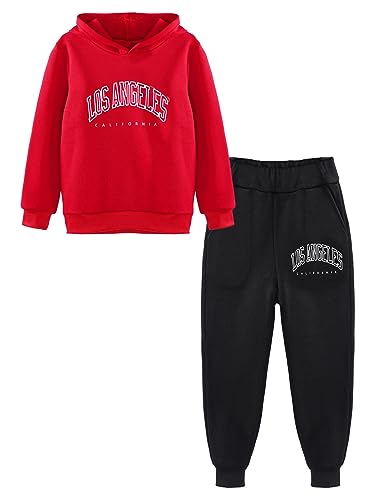 TiaoBug Kids Tracksuit Boys Girls Fleece Pullover Hoodies Sweatshirt and Joggers Sweatpants 2 Piece Outfit3