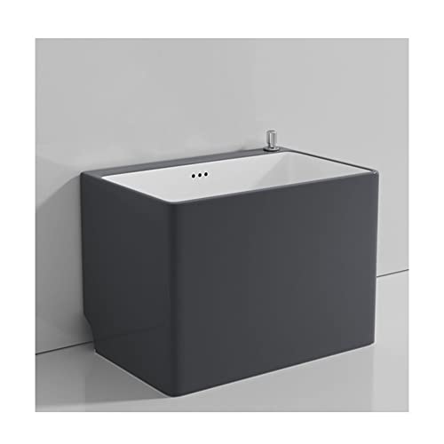 Mop Pool, Large Diameter Drainage, Anti-Overflow Spout, Left and Right Drainage, Extra Large Capacity(Natural 49x38x41cm)
