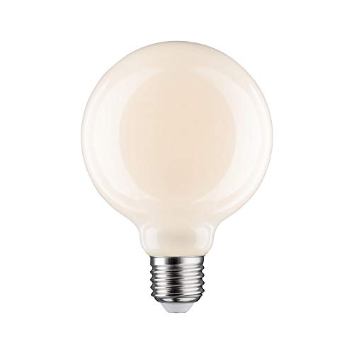 Paulmann 28624 Lampadina LED filamento G95 6 Watt lampadina classica dimmerabile opale 2700 K bianco caldo E27