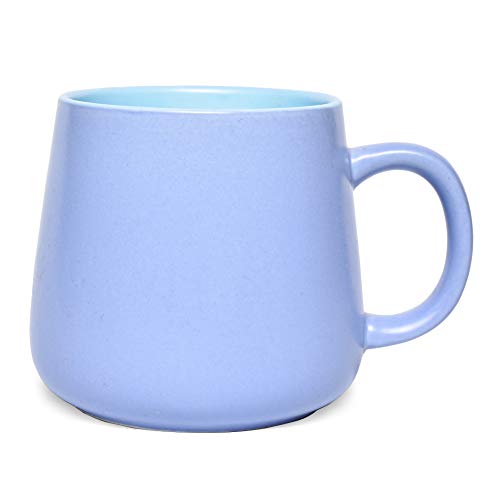 Bosmarlin Matte Ceramic Coffee Mug Tea Cup for Office and Home 15 oz Dishwasher and Microwave Safe 1 Pack Purple