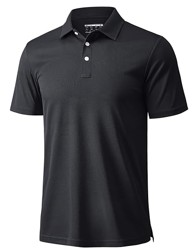 Image of MAGCOMSEN Men's Polo Shirts 3 Buttons Casual Work T Shirts Quick Dry Short Sleeve Golf Shirt Pique Jersey Outdoor Performance