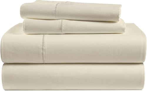 Egylin Juego de sábanas de 800 hilos, transpirable, de algodón egipcio puro, súper suave, sábana encimera y 2 fundas de almohada, resistente a las arrugas y a la decoloración, calidad de hotel, 3