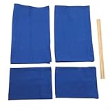 WIIYENA Canvas Regiestuhl für Sitzbezüge, Set, 2 Sets waschbarer Ersatzbezüge mit 4 Stäben Zubehör für klappbare Strand- und Liegestühle, blau und weiß gestreift