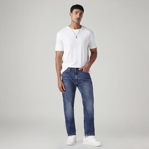 Image of Men's 505 Blue Straight fit mid Rise Jeans