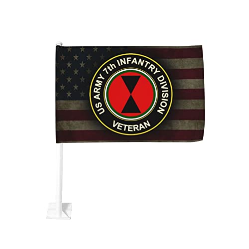 US Army 7th Infantry Division Veteran 100% Polyester Fabric With Printing For Indoor Outdoor Decoration