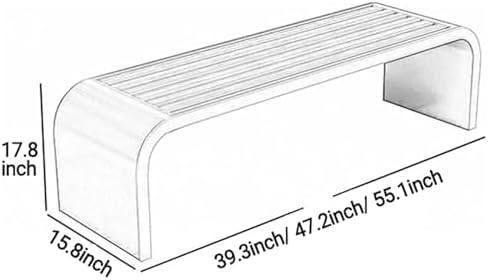 Durable Steel Frame Backless Outdoor Bench, Metal Garden Patio Seat for Park & Porch, Weather-Resistant 39.3" x 15.8" x 17.8", Elegant White Finish