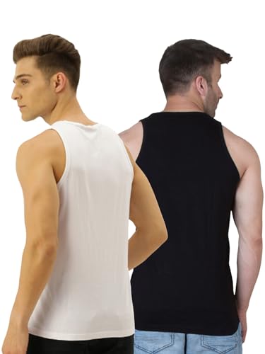 Image of Veirdo Pure Cotton Sleeveless Vest Combo for Men & Boys (Scoop Neck, Regular Fit, Multicolor, Printed, Suitable for Gym, Beach, Casual & Sports) (Pack of 2)