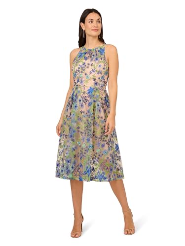 Image of Adrianna Papell Womens Embroidered Fit and Flare