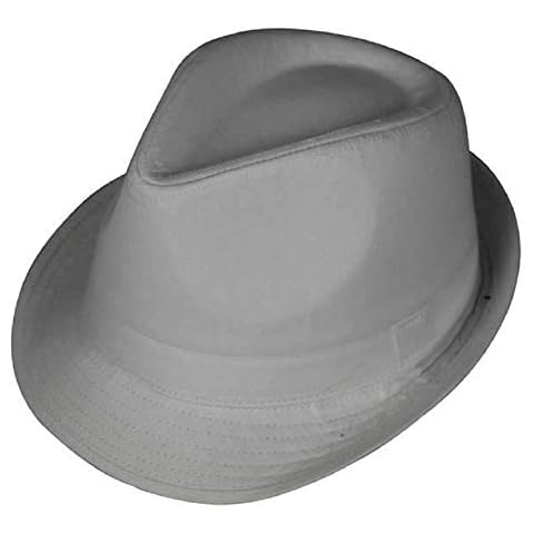 Hawkins Plain Cotton Trilby hat Black or White (60cm, Light Grey) Cover
